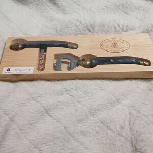 Laguiole Jean Dubost Cork Screw and Bottle Opener Set Made in France